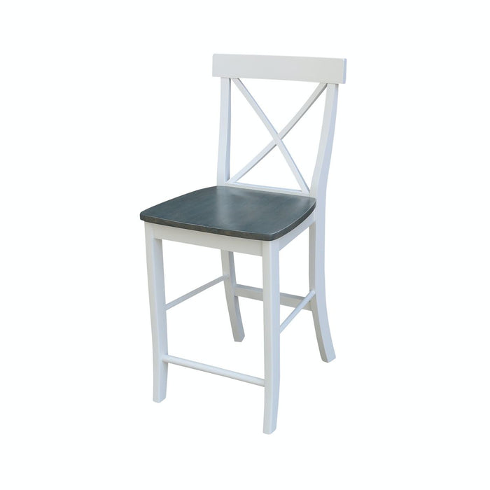 John Thomas Dining Essentials X-Back Stool in White Grey image