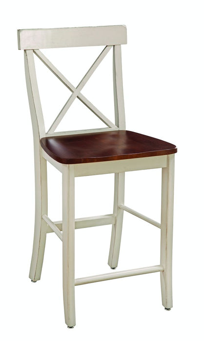 John Thomas Dining Essentials X-Back Stool in Almond & Espresso image
