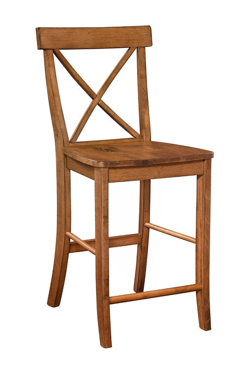 John Thomas Dining Essentials X-Back Stool in Bourbon Oak image