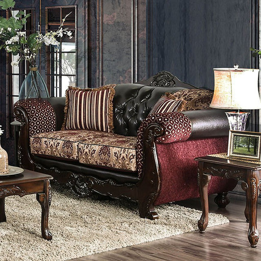 Quirino Burgundy/Dark Brown Love Seat image