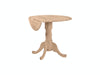 John Thomas Unfinished Round Dropleaf Pedestal Table image