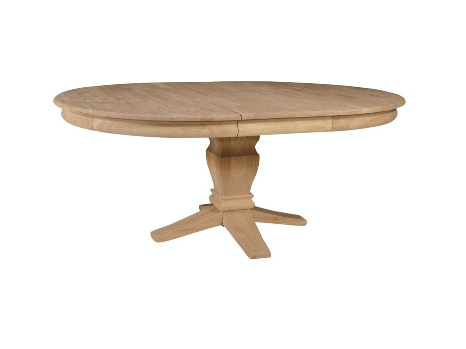 John Thomas Unfinished Butterfly Leaf Pedestal Table (top only) / 10'' Java Pedestal image