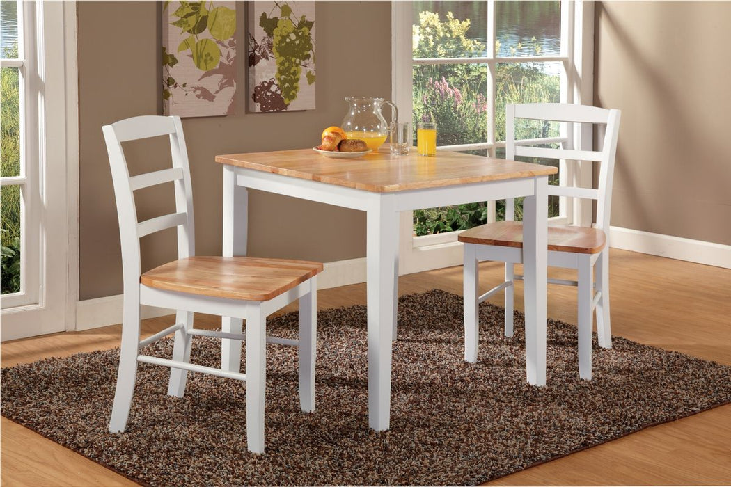John Thomas Furniture Dining Essentials 30" Square Table in White/Natural image