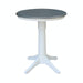 John Thomas Dining Essentials 30'' Pedestal Table in Heather Gray/White image