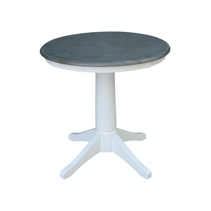 John Thomas Dining Essentials 30'' Pedestal Table in Heather Gray/ White image