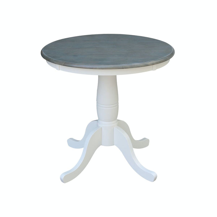 John Thomas Dining Essentials 30'' Pedestal Table in Heather Gray/White;T08-30B image