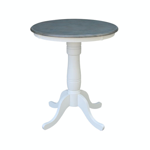 John Thomas Dining Essentials 30'' Pedestal Table in Heather Gray/ White;T08-30B;T08-6B image
