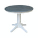 John Thomas Dining Essentials 36'' Pedestal Table in Heather Gray / White image