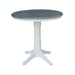 John Thomas Dining Essentials 36'' Pedestal Table in Heather Gray / White image
