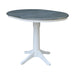John Thomas Dining Essentials Round Extension Table in Heather Gray/ White;T08-27B;T05-6B. image