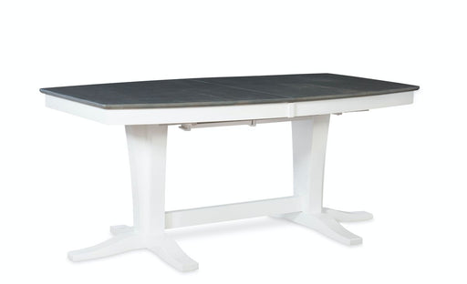John Thomas Cosmopolitan Milano Double Pedestal Extension Table in Heather Gray & White image