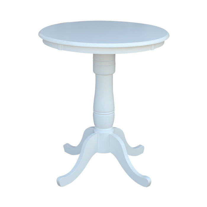 John Thomas Dining Essentials 30'' Pedestal Table in Pure White;T08-30B;T08-6B image