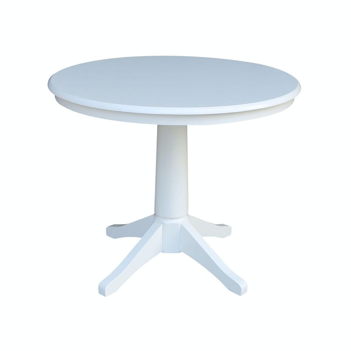 John Thomas Dining Essentials 36'' Pedestal Table in Pure White image