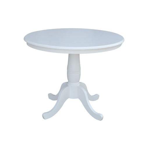 John Thomas Dining Essentials 36'' Pedestal Table in Pure White;T08-30B image