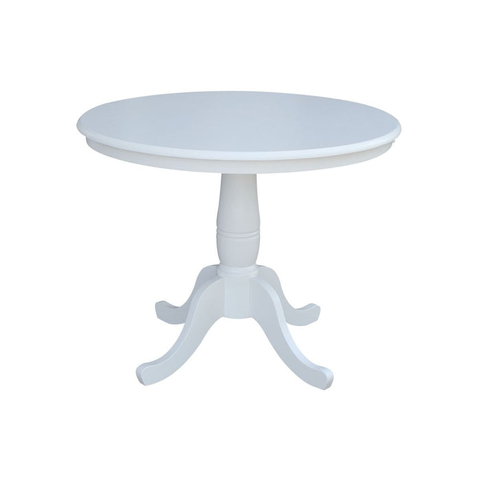 John Thomas Dining Essentials 36'' Pedestal Table in Pure White;T08-30B image