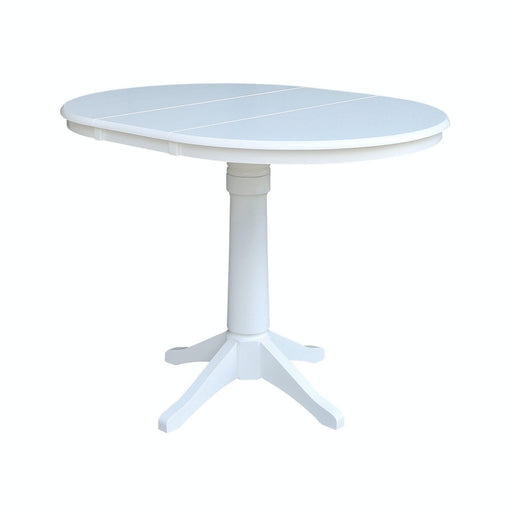 John Thomas Dining Essentials Round Extension Table in Pure White;_T08-27B;T08-6B image