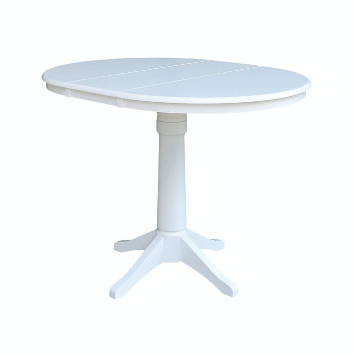 John Thomas Dining Essentials Round Extension Table in Pure White;_T08-27B;T08-6B image
