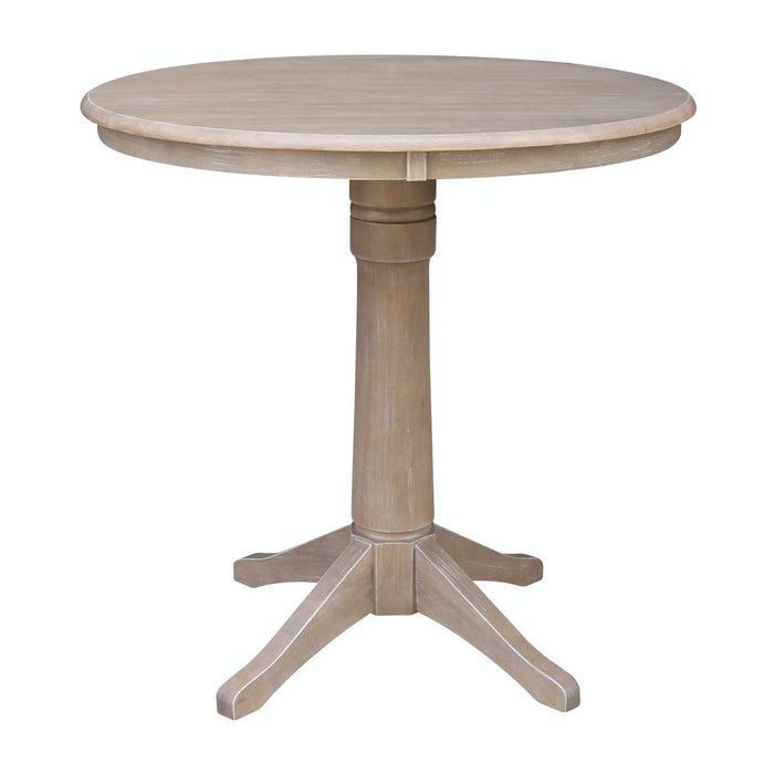 John Thomas Dining Essentials 36'' Pedestal Table in Taupe Gray image