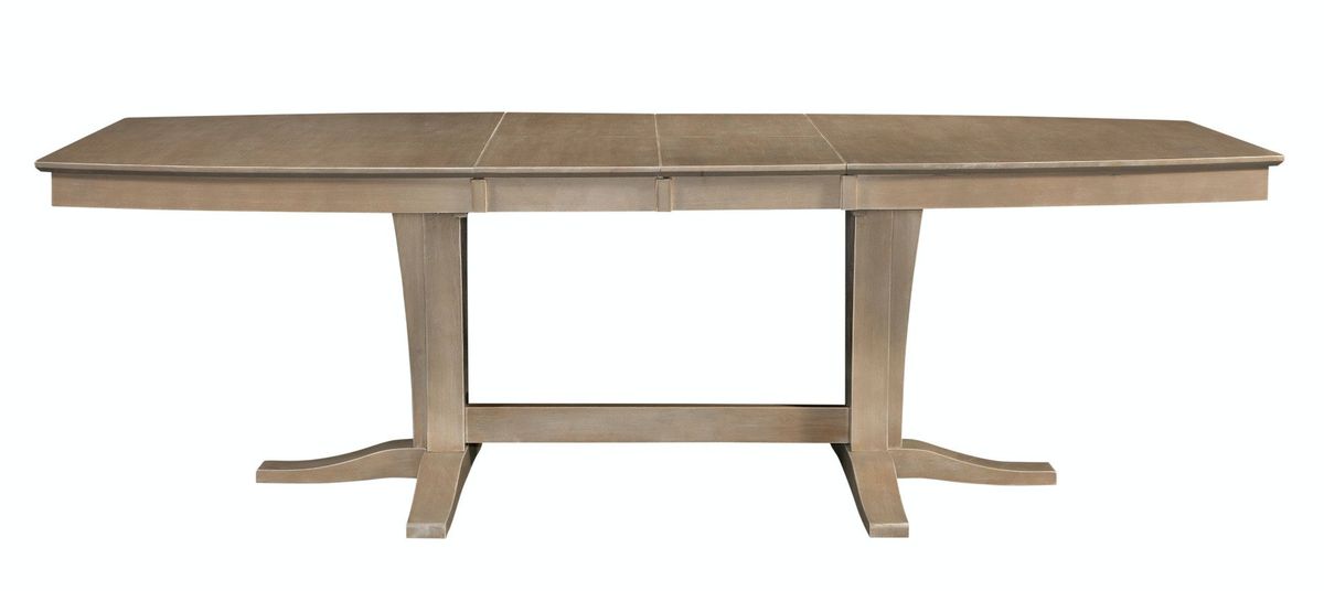 John Thomas Cosmopolitan Milano Double Pedestal Extension Table in Taupe Gray image