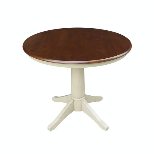 John Thomas Dining Essentials 36'' Pedestal Table in Espresso / Almond image