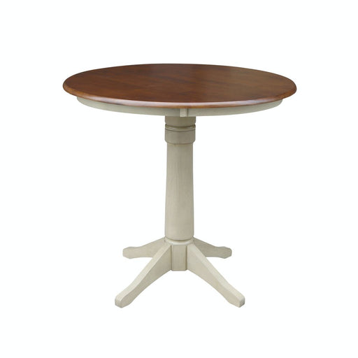 John Thomas Dining Essentials 36'' Pedestal Table in Espresso / Almond image