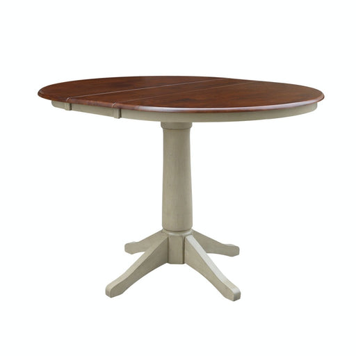 John Thomas Dining Essentials Round Extension Table in espresso/Almond image