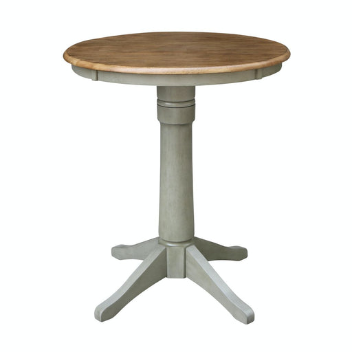 John Thomas Dining Essentials 30'' Pedestal Table in Hickory/Stone image