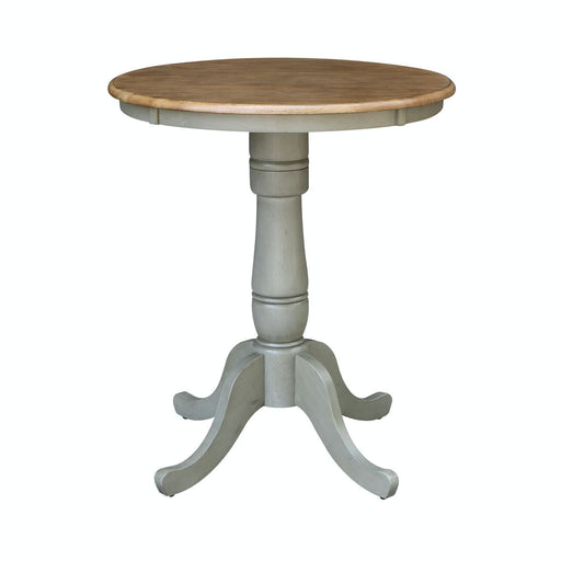 John Thomas Dining Essentials 30'' Pedestal Table in Hickory/Stone image