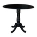 John Thomas Dining Essentials Round Dropleaf Pedestal Table in Black image