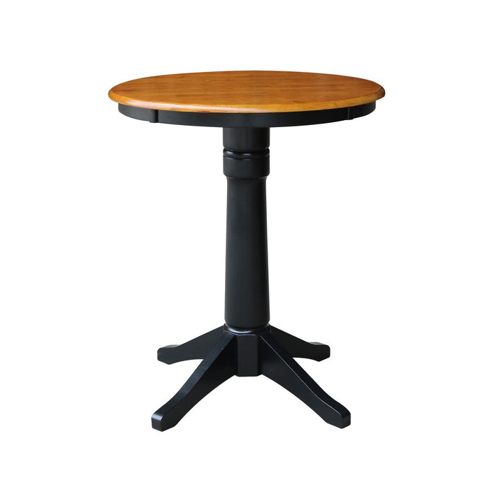 John Thomas Dining Essentials 30'' Pedestal Table in Cherry / Black image