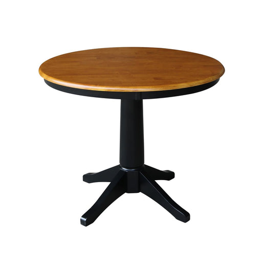 John Thomas Dining Essentials 36'' Pedestal Table in Cherry / Black image