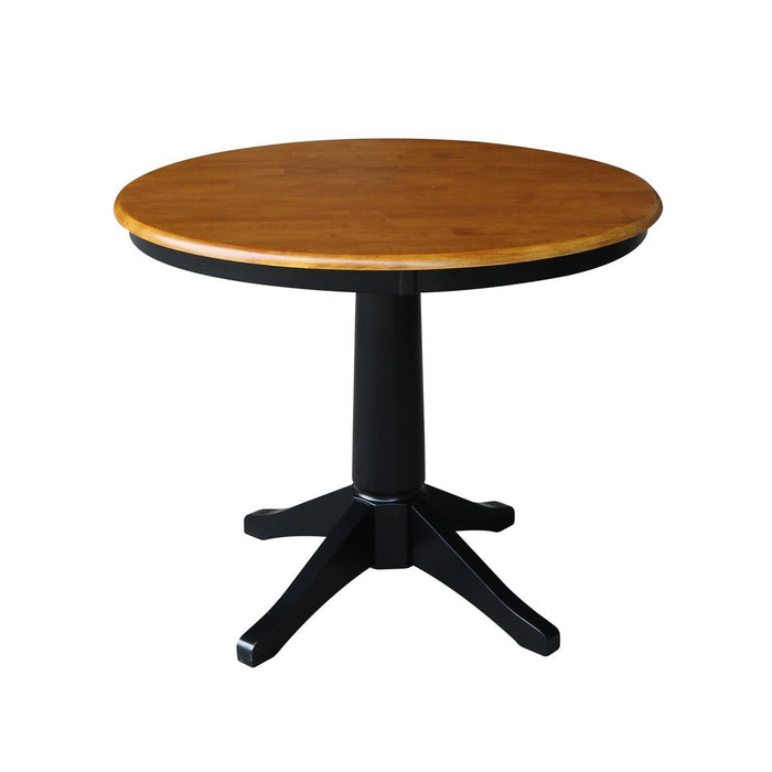 John Thomas Dining Essentials 36'' Pedestal Table in Cherry / Black image