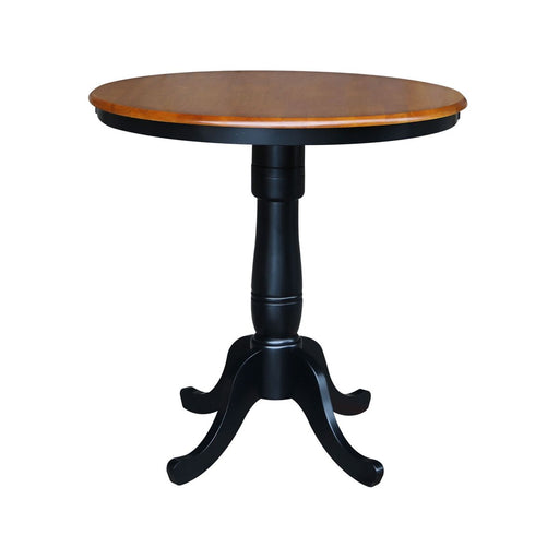 John Thomas Dining Essentials 36'' Pedestal Table in Cherry / Black image