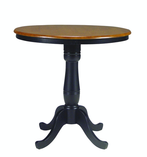 John Thomas Dining Essentials 36'' Pedestal Table in Black & Cherry image