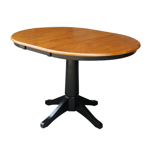 John Thomas Dining Essentials Round Extension Table in Cherry/Black image