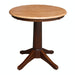John Thomas Dining Essentials 30'' Pedestal Table in Cinnamon / Espresso image