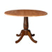 John Thomas Dining Essentials Round Dropleaf Pedestal Table in Cinnamon / Espresso image