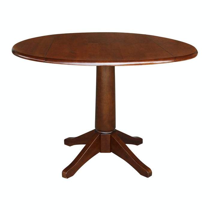 John Thomas Dining Essentials Round Dropleaf Pedestal Table in Espresso image