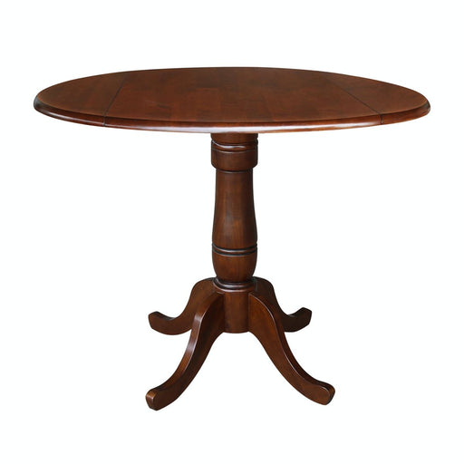 John Thomas Dining Essentials Round Dropleaf Pedestal Table in Espresso image