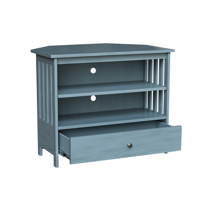 John Thomas Destinations Mission Corner TV Stand Ocean Blue